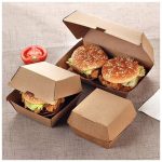 Eco Friendly Disposable Custom Printed Kraft Paper Hamburger Container Foldable Cardboard Burger Packing Box 门帘