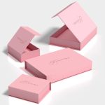 Custom Wholesale pink Folding Packaging Luxury Magnetic Closure Gift Box with Ribbon 门帘
