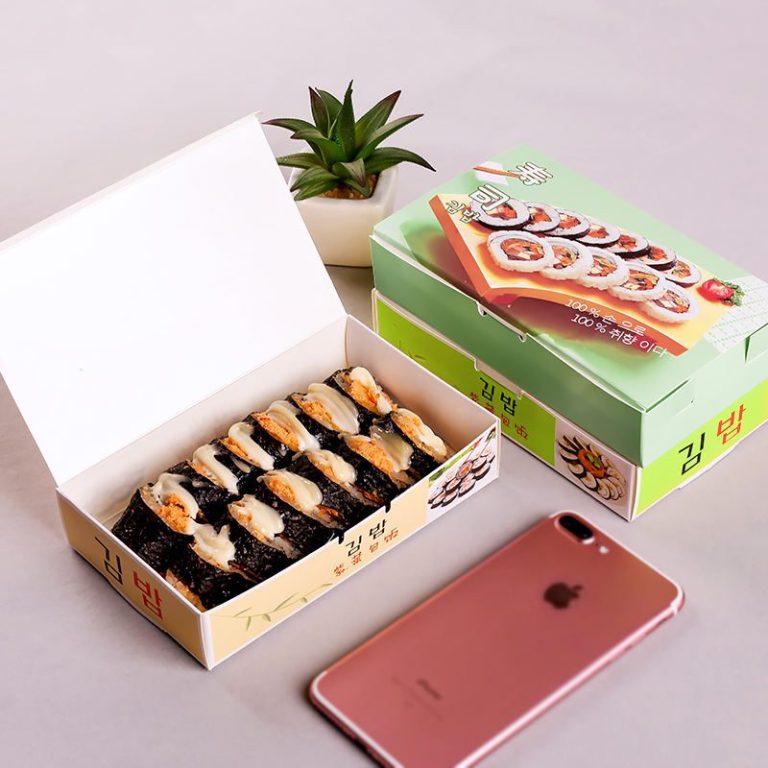 Custom White Kraft Paper Japanese Sushi Takeaway Go Box Sponge Disposable Fast Food Packaging Matt Lamination Includes Window 门帘