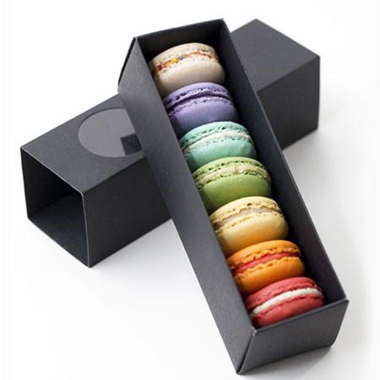 Sliding Kraft Cardboard Gift Drawer Box Custom Printed Cookie Biscuit Macaron Packaging Paper Drawer Box