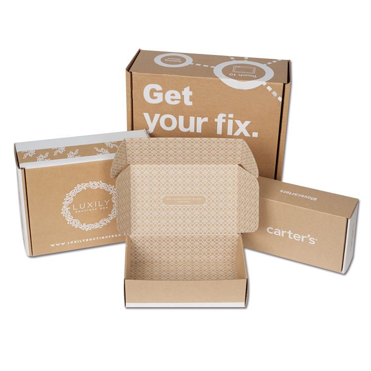 Custom Recycled Materials Branded Kraft Shipping Boxes Full Colour Paper Sleeve for Lunch Stainless Steel Embossing Printing 门帘