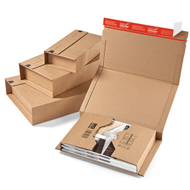 Custom Corrugated Board Book Mailer Gusset Shipping Mailing Box UV Coating Printed Book Folder Type Packaging