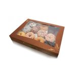 Wholesale Custom Bakery Cake Donuts Cookie Doughnut Box with Insert Paper Folder Type Matt Lamination & Embossing for Sushi 门帘