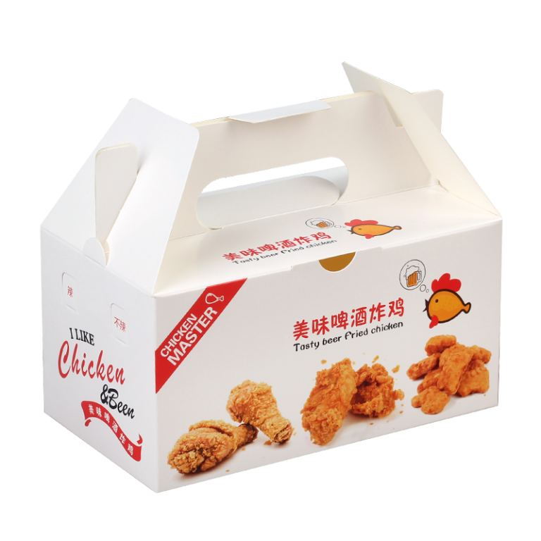 Wholesale Custom Take Away Food Grade Disposable Kraft Paper Packaging Meat Box French Fried Chicken Food Packing Customised Box