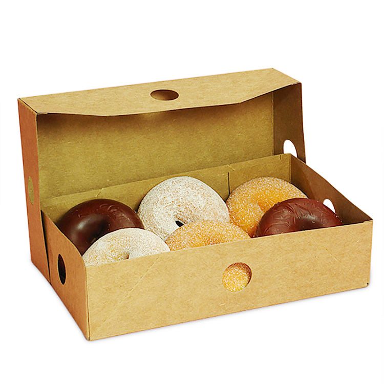 Foldable Donut Boxes Factory Wholesales Price Donut Paper Packaging Baked Goods Packaging Food & Beverage Packaging Coated Paper