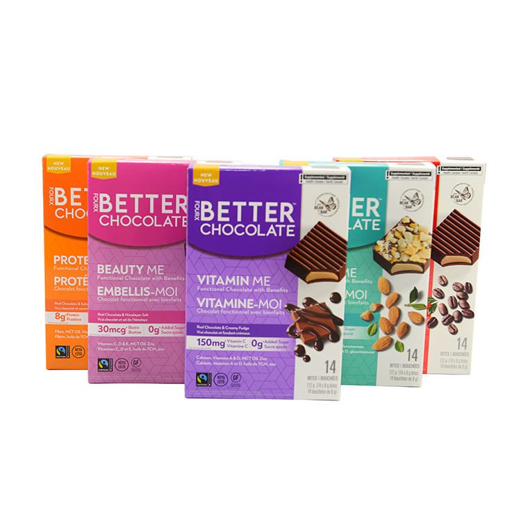 Eco Friendly Black Chocolate Bar Packaging Box 门帘