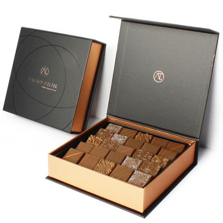 Wholesale Custom Printed Luxury Book Shaped Folding Chocolate Packing Box Bulk Rigid Paper Magnetic Gift Packaging Chocolate Box