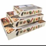 Burger French Fries Paper Packaging Box Cake Bakery Box with Window on Top 门帘