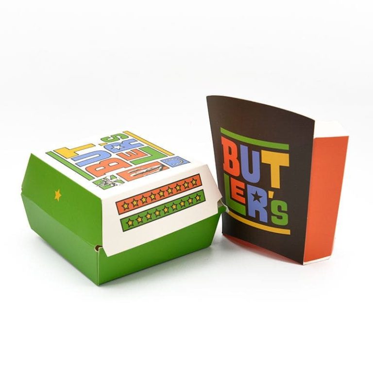 Biodegradable Food Packaging Burger Hot Dog Box for Fast Food Lunch Recyclable French Fries Chips Packaging 门帘