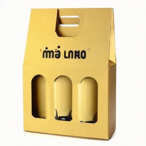 Custom Print 2pack 3 Pack 6 Wine Bottle Beer Packaging Corrugated Carrier Box Takeaway 门帘