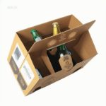 Custom Printed 4 Bottle 750 ml Wine Carrier Totes Cardboard 4 Pack Bottle Carrier 12 oz 门帘