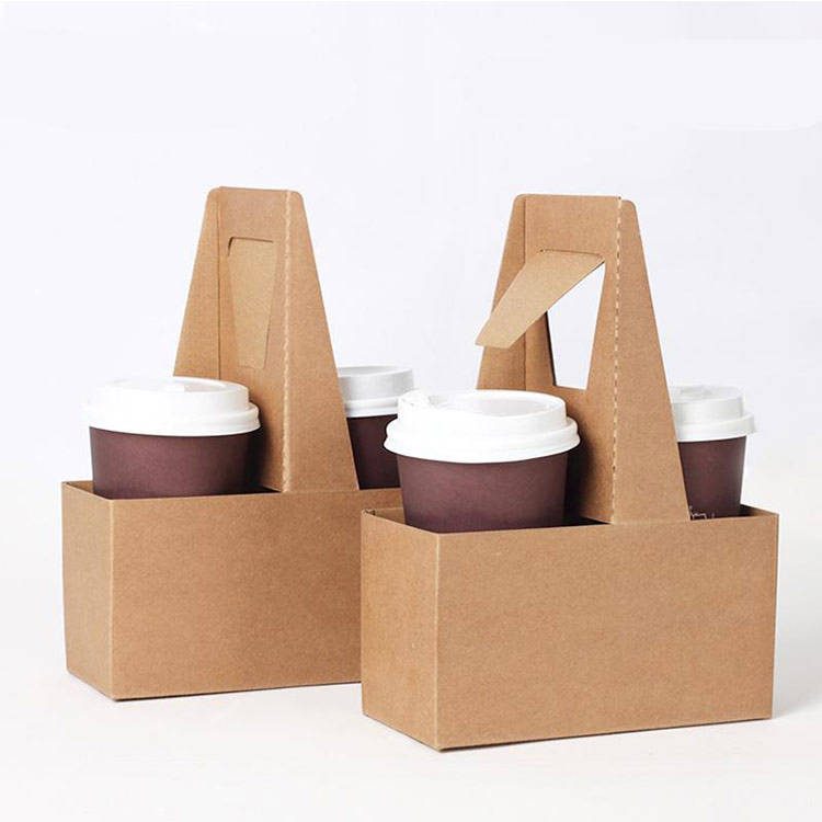Disposable Corrugated Cardboard Drink Holder Coffee Paper Cup Carriers