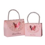 Fancy Pink Corrugated Paper Carton Wedding Chocolate Favor Box 门帘