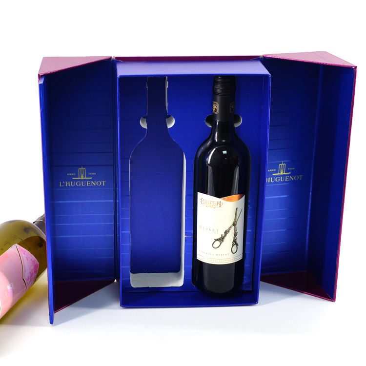 Bulk Luxury Hard Paper Red Wine Bottle Box Custom Printed Hardcover Cardboard Double Wine Boxes Packing 门帘