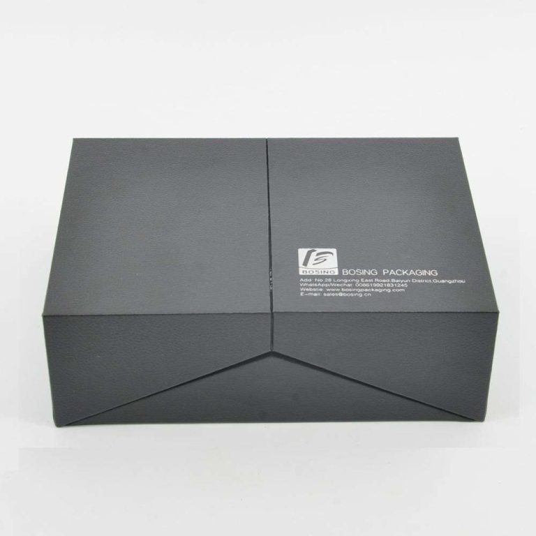 Black Luxury Paper Gift Box with UV Advantage Unique Shape and Two Lids Three Inserts FSC Certified Embossed Matt Laminated