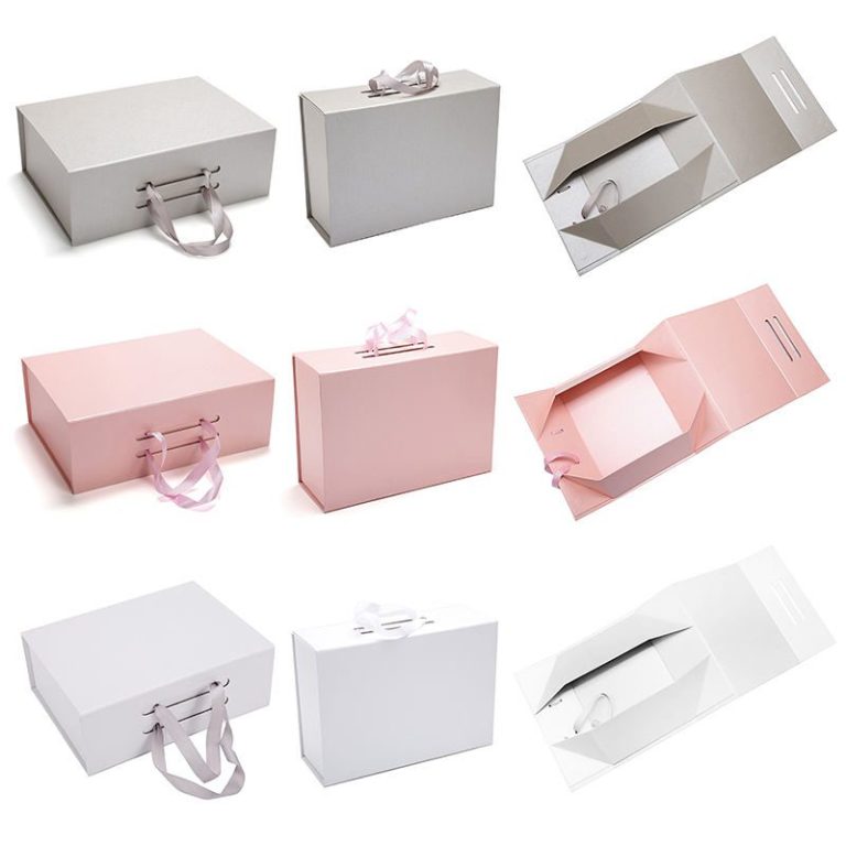 Custom Pink Paper Clothing Gift Packaging Box With Magnetic Lid