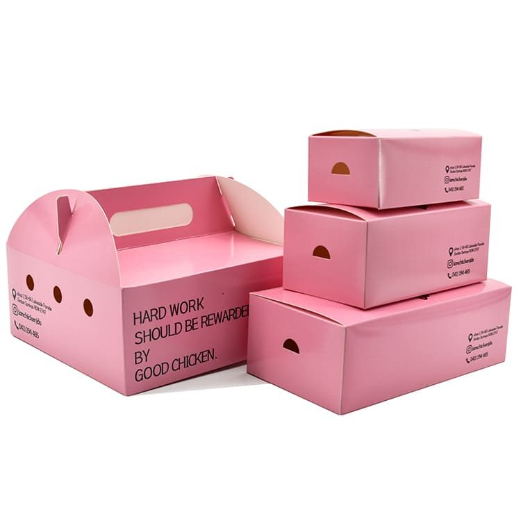 Wholesale Customized Hot Fast Food Packaging Take Out Kfc French Fries Chicken Nuggets Wings Chips Takeaway Lunch Paper Box 门帘